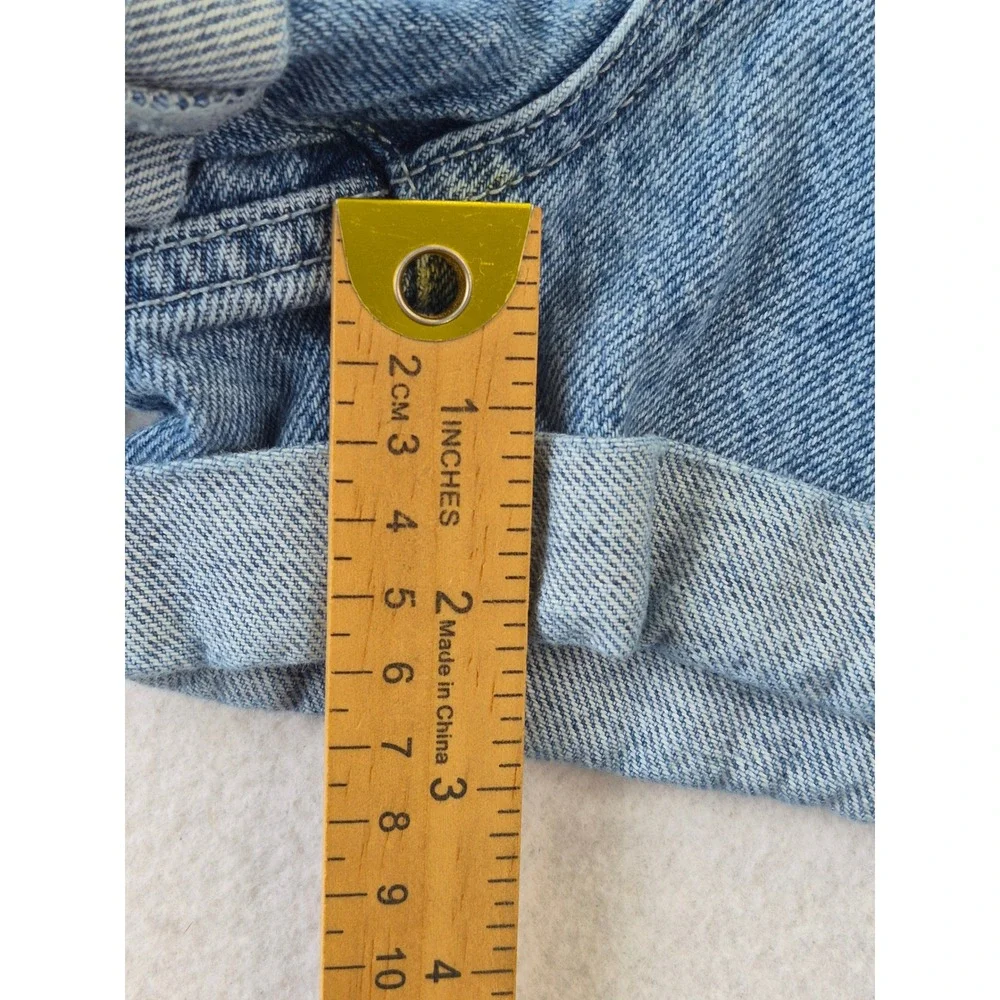 PacSun Mom Jean Shorts Jorts Women's 24 High Rise V-Yoke Cuffed Denim